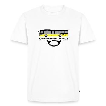 Chauffeur de bus - T-shirt Premium bio Homme - blanc - Devant - Nico (187cm)