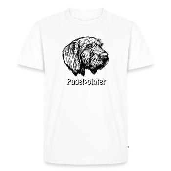 Pudelpointer Portrait - Men's Premium Organic T-Shirt - white - Front - Nico (187cm)