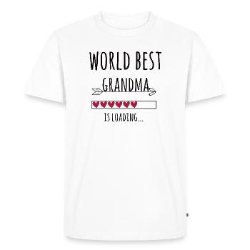Meilleur cadeau de grossesse de grand-mère au monde - T-shirt Premium bio Homme - blanc - Devant - Nico (187cm)