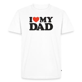 I love my Dad Heart Shirt - Men's Premium Organic T-Shirt - white - Front - Nico (187cm)