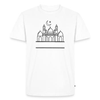 Mosque with text bar transparent - Men's Premium Organic T-Shirt - white - Front - Nico (187cm)
