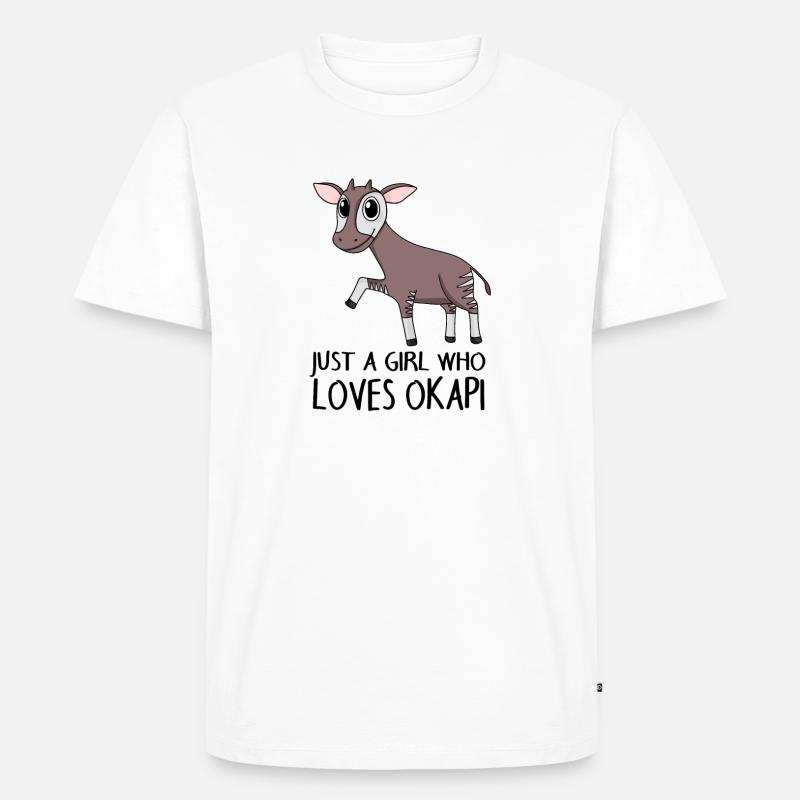 Okapi Mädchen Spruch - Männer Premium Bio T-Shirt - Weiß