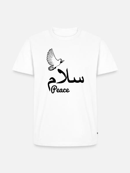 Arab peace with dove peace - Men's Premium Organic T-Shirt - white