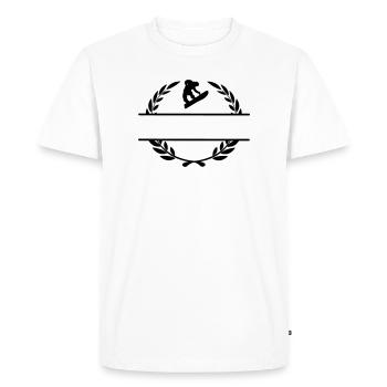 Un snowboarder a sauté dans une couronne de laurier - T-shirt Premium bio Homme - blanc - Devant - Nico (187cm)