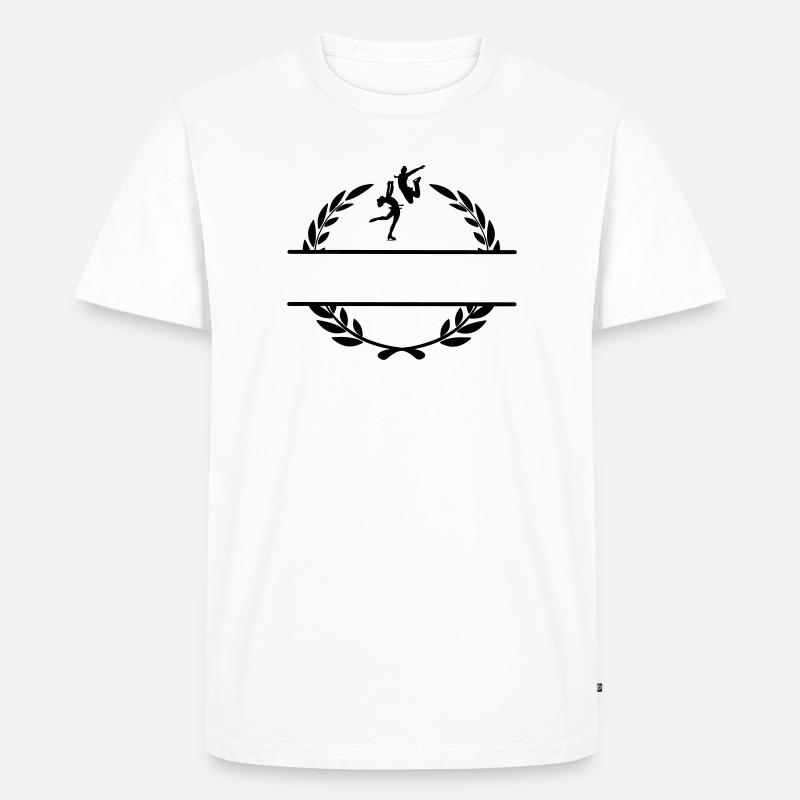 Eistanz oder Eiskunstlauf im Lorbeerkranz - Männer Premium Bio T-Shirt - Weiß