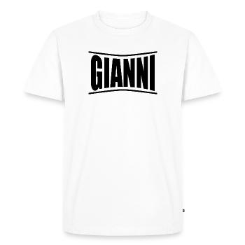 t-shirt Gianni idée cadeau t-shirt - T-shirt Premium bio Homme - blanc - Devant - Nico (187cm)