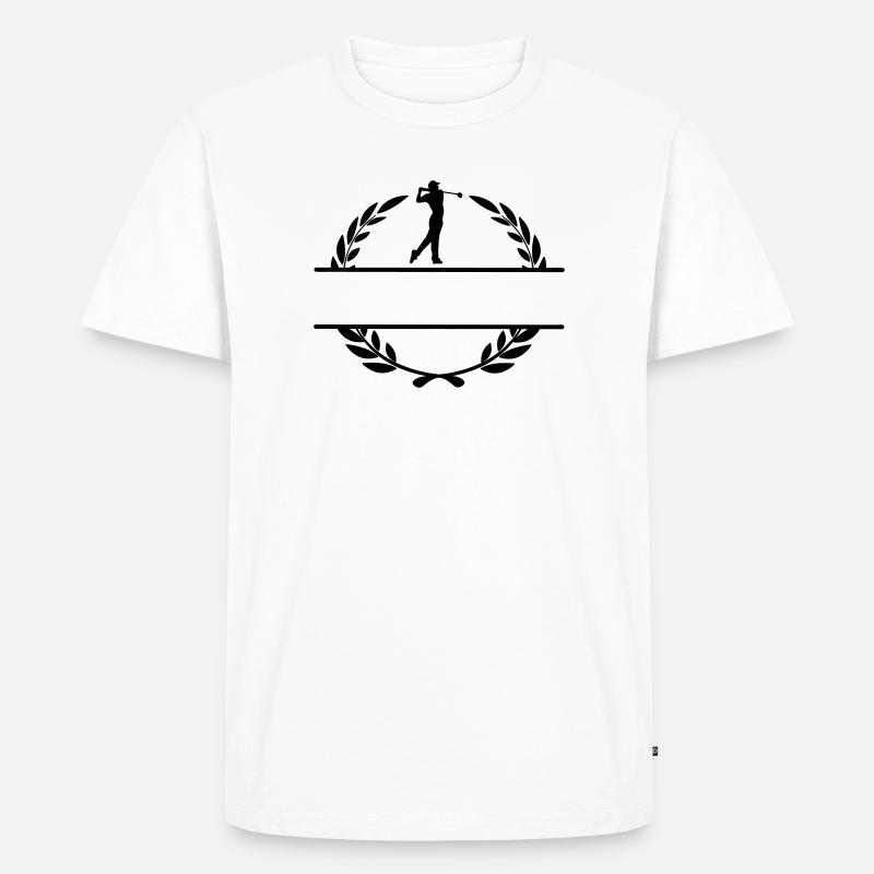 Golfer im Lorbeerkranz - Männer Premium Bio T-Shirt - Weiß