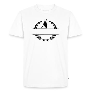 Canot en couronne de laurier - T-shirt Premium bio Homme - blanc - Devant - Nico (187cm)