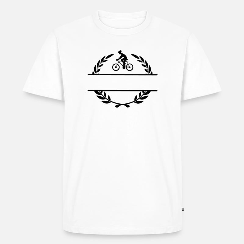 Radfahrer im Lorbeerkranz - Männer Premium Bio T-Shirt - Weiß