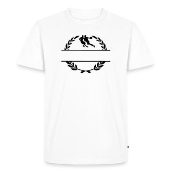 Joueurs de basket-ball en monogramme de couronne de laurier - T-shirt Premium bio Homme - blanc - Devant - Nico (187cm)