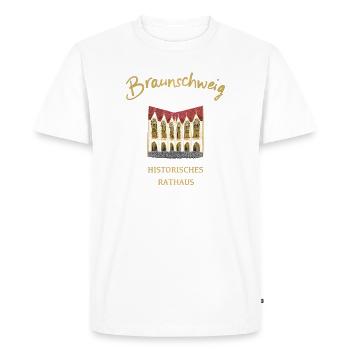 Hôtel de ville historique de Braunschweig, Basse-Saxe - T-shirt Premium bio Homme - blanc - Devant - Nico (187cm)