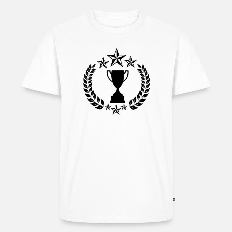 Lorbeerkranzstern oder Pokalsieger - Männer Premium Bio T-Shirt - Weiß