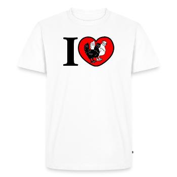Heart chickens love - Men's Premium Organic T-Shirt - white - Front - Nico (187cm)