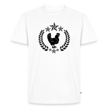 Poulet noir avec étoiles - T-shirt Premium bio Homme - blanc - Devant - Nico (187cm)