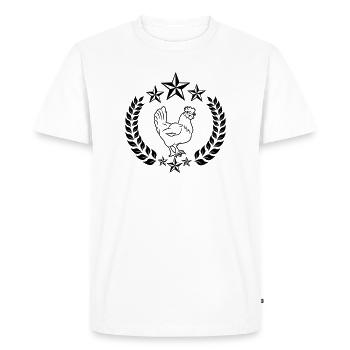 White chicken with stars - Men's Premium Organic T-Shirt - white - Front - Nico (187cm)