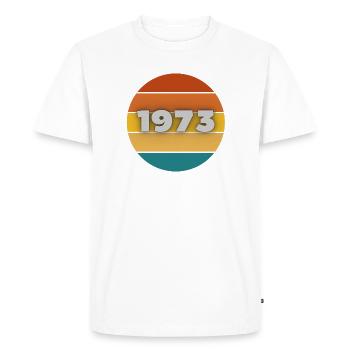 1973, année de naissance, 50 ans - T-shirt Premium bio Homme - blanc - Devant - Nico (187cm)