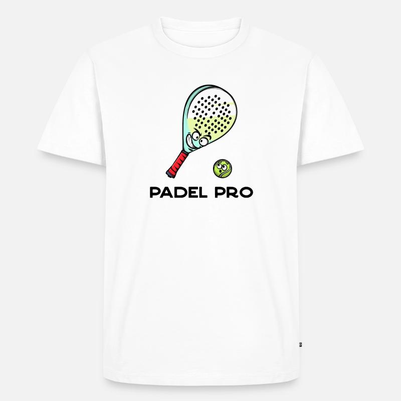 Rückschlag Statement Schläger Ball Statement Padel - Männer Premium Bio T-Shirt - Weiß