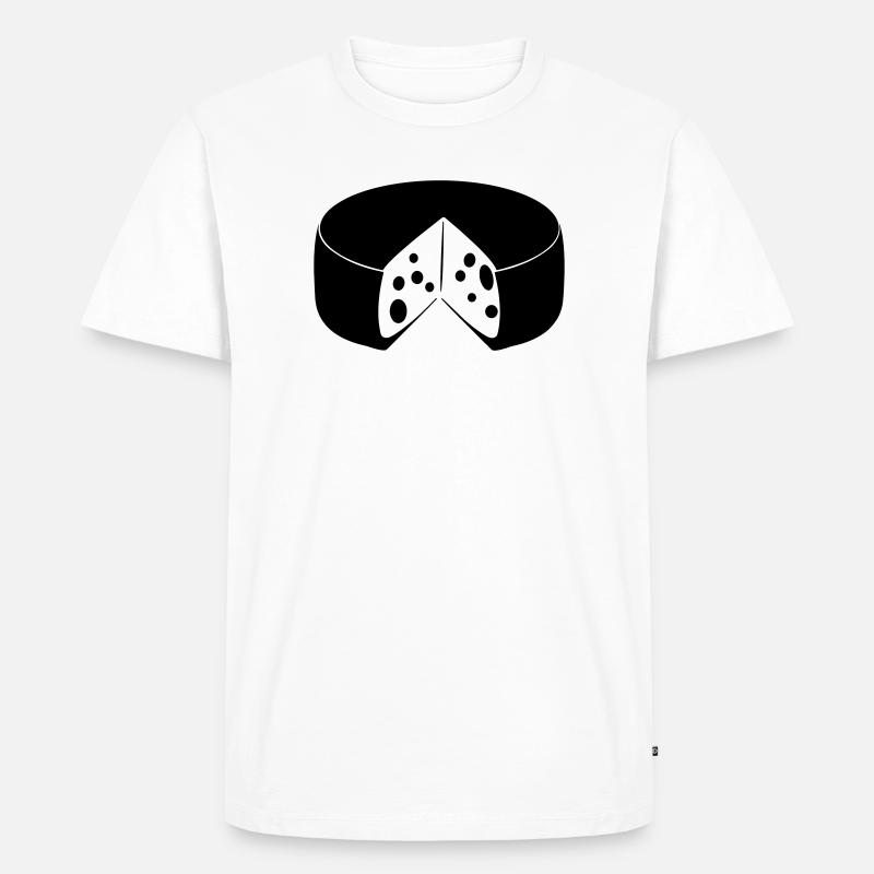 Käse mit Ausschnitt - Männer Premium Bio T-Shirt - Weiß
