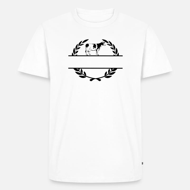 Monogramm der Milchkuh - Männer Premium Bio T-Shirt - Weiß