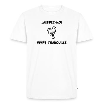 HUMOUR. CITATION. MESSAGE. RETRAITE. ANNIVERSAIRE. - T-shirt Premium bio Homme - blanc - Devant - Nico (187cm)