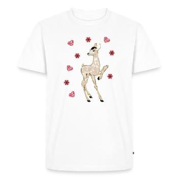 Elegant Fabulous Capreolus / Deer Print - Men's Premium Organic T-Shirt - white - Front - Nico (187cm)