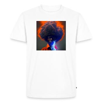 Portrait elektrik - Afro Éclairs et Foudre - T-shirt Premium bio Homme - blanc - Devant - Nico (187cm)