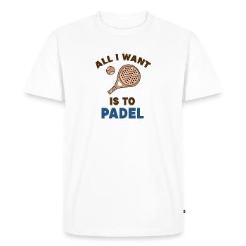Padel Game Balls Padel Racket Serve Player - Men's Premium Organic T-Shirt - white - Front - Nico (187cm)