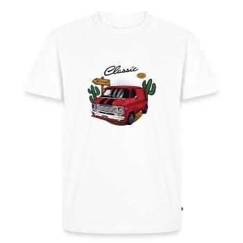 Ride the Classic Van Roadtrip - Men's Premium Organic T-Shirt - white - Front - Nico (187cm)