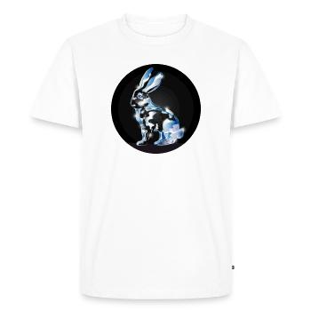 Lapin en verre coloré en aspect verre - T-shirt Premium bio Homme - blanc - Devant - Nico (187cm)