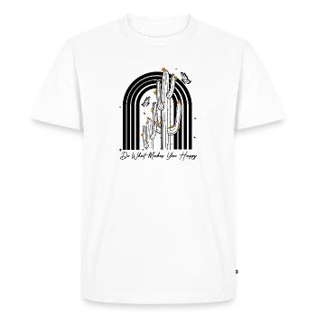 Orange Scatter Abstract - Men's Premium Organic T-Shirt - white - Front - Nico (187cm)