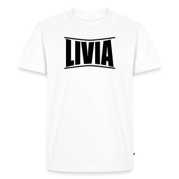 name t-shirt Livia t-shirt gift idea - Men's Premium Organic T-Shirt - white - Front - Nico (187cm)