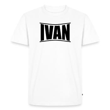 name t-shirt Ivan t-shirt gift idea t-shirt - Men's Premium Organic T-Shirt - white - Front - Nico (187cm)