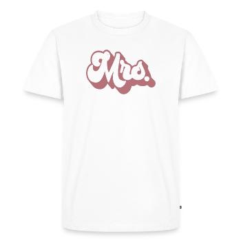 Mme Matching Couple Fiançailles Mariage Lune de miel - T-shirt Premium bio Homme - blanc - Devant - Nico (187cm)