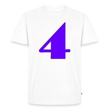 4 ANS,4e ANNIVERSAIRE,ANNIVERSAIRE 4 ANS - T-shirt Premium bio Homme - blanc - Devant - Nico (187cm)