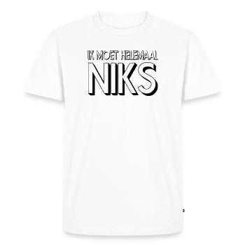 Je ne veux ni ne fais rien! Humour # - T-shirt Premium bio Homme - blanc - Devant - Nico (187cm)