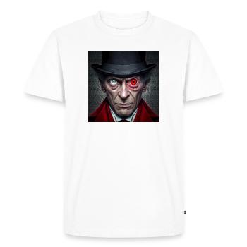 Visage double œil rouge vert- Conspircay - T-shirt Premium bio Homme - blanc - Devant - Nico (187cm)
