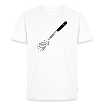 Ustensiles de cuisine pelle de cuisson - T-shirt Premium bio Homme - blanc - Devant - Nico (187cm)