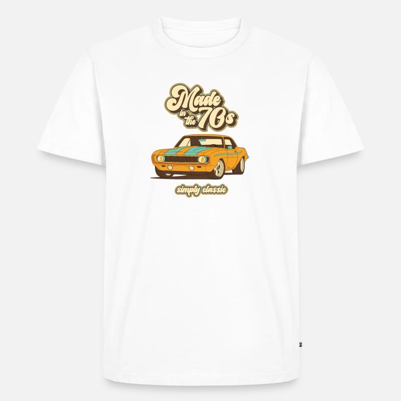 70s Design - Männer Premium Bio T-Shirt - Weiß