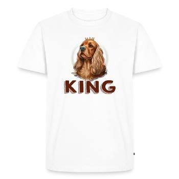 CHIEN COCKER KING COMBAT RACE MIGNON SAUVETAGE - T-shirt Premium bio Homme - blanc - Devant - Nico (187cm)