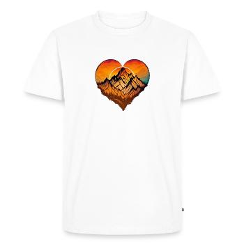Herzberg Sunset in the mountains - Men's Premium Organic T-Shirt - white - Front - Nico (187cm)