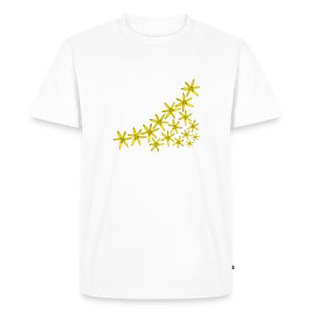 Coin des Fleurs sauvages Jaunes – Fleurs printanières vibrantes - T-shirt Premium bio Homme - blanc - Devant - Nico (187cm)