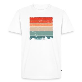 coucher de soleil dégradé ville horizon - T-shirt Premium bio Homme - blanc - Devant - Nico (187cm)