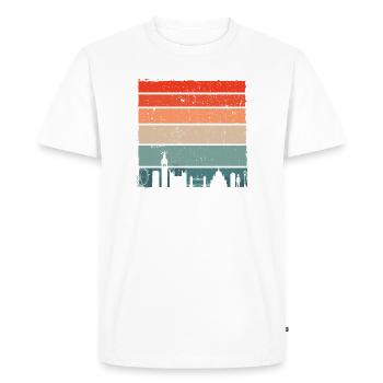 Rayures de la ligne d’horizon du coucher de soleil - T-shirt Premium bio Homme - blanc - Devant - Nico (187cm)
