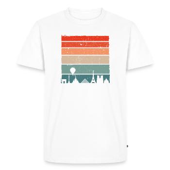 Urban Sunset Skyline - Men's Premium Organic T-Shirt - white - Front - Nico (187cm)