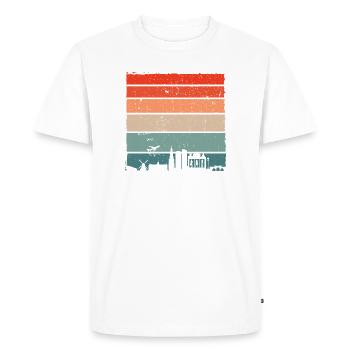 Sunset Skyline Silhouette - Men's Premium Organic T-Shirt - white - Front - Nico (187cm)