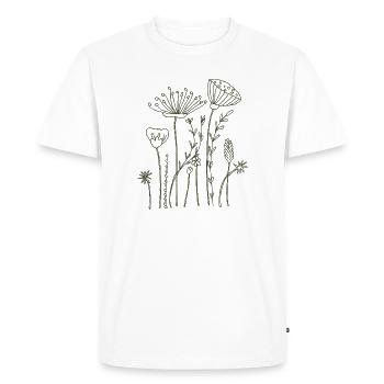 Fleurs séchées - T-shirt Premium bio Homme - blanc - Devant - Nico (187cm)