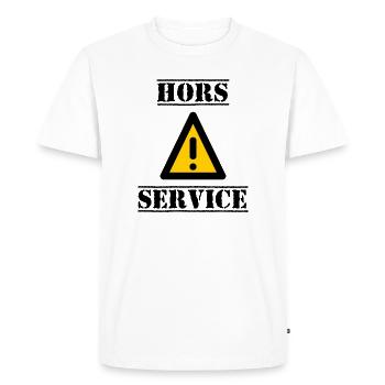 PANNEAU. DANGER. HORS SERVICE. HUMOUR. DRÔLE - T-shirt Premium bio Homme - blanc - Devant - Nico (187cm)