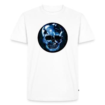 Crâne sombre en cristal de verre - T-shirt Premium bio Homme - blanc - Devant - Nico (187cm)