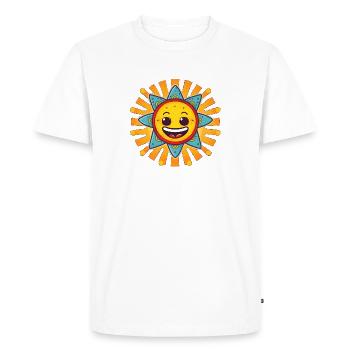Happy Sun - Men's Premium Organic T-Shirt - white - Front - Nico (187cm)