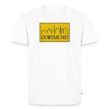 Dortmund Skyline Yellow Design - Men's Premium Organic T-Shirt - white - Front - Nico (187cm)